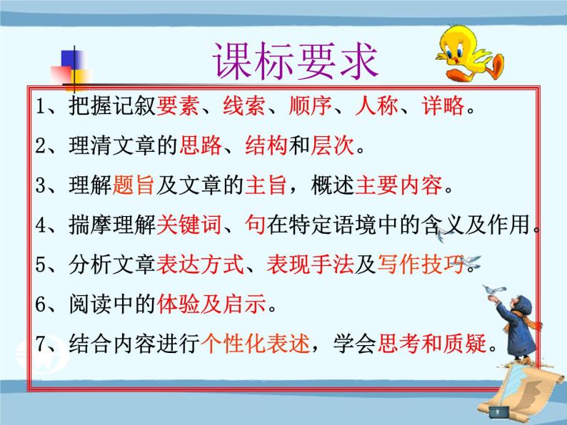 1初中语文现代文阅读记叙文知识讲解（要素顺序）（30张）课件PPT02