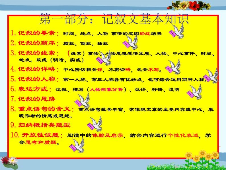 1初中语文现代文阅读记叙文知识讲解（要素顺序）（30张）课件PPT03