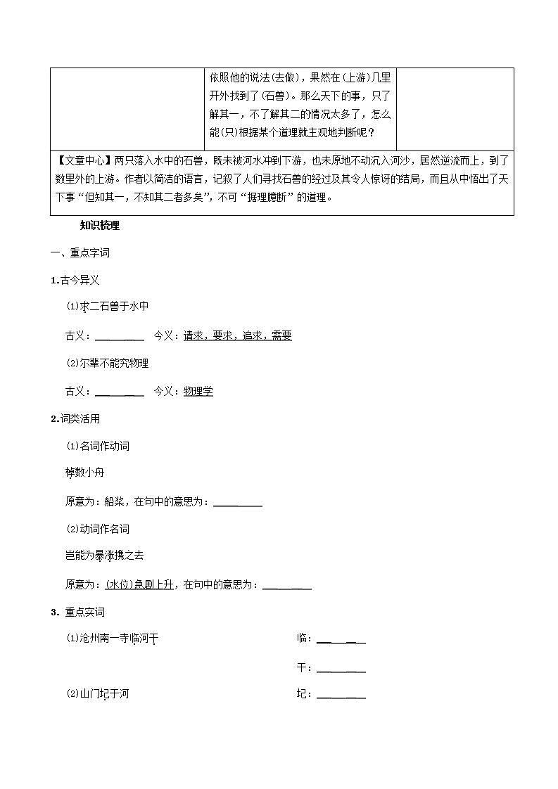 中考语文复习精练课内文言文阅读第4篇河中兽第2页