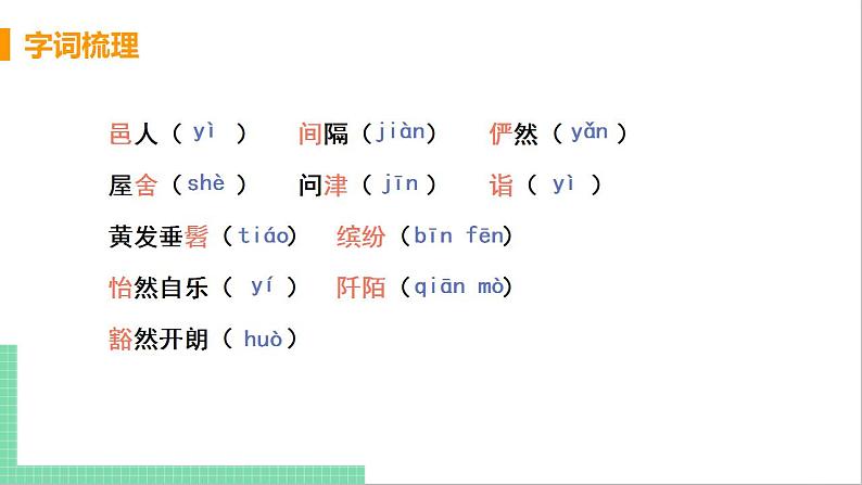 2021年语文人教部编版 八年级下册第三单元9 桃花源记 课件第7页