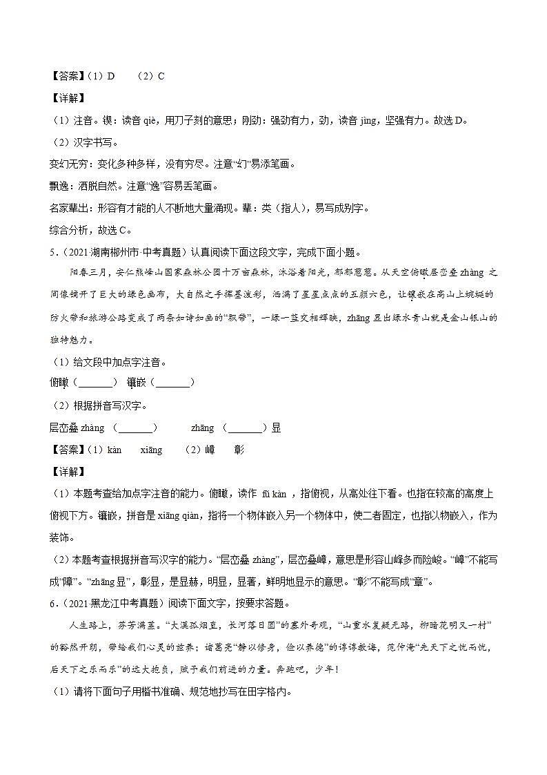 专题01 字音(解析版)第3页