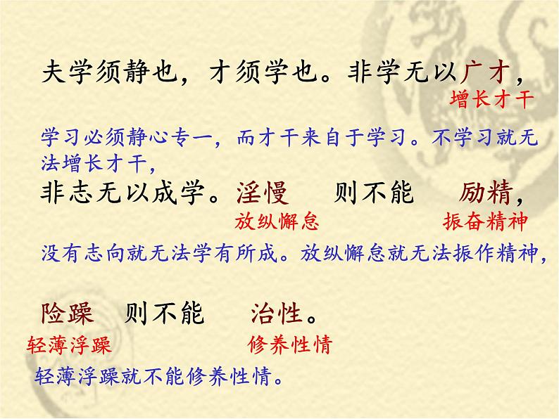 2021-2022学年部编版语文七年级上册 《诫子书》《狼》复习课件(共29页)第6页