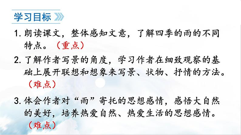 2021-2022学年初中语文 人教部编版(五四制) 七年级上册 第一单元 3 雨的四季 课件06