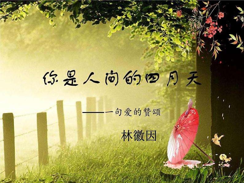 2021-2022学年 初中语文 人教部编版(五四)(2018)九年级上册 4《你是人间的四月天》 课件第2页