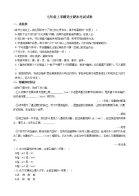 2021年浙江省杭州市萧山区七年级上学期语文期末考试试卷及答案