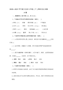 湖北省武汉市江汉区2020-2021学年七年级下学期期末语文试题（含答案）