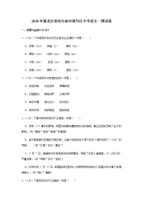 2020年黑龙江省哈尔滨市道外区中考一模语文试卷（含答案）