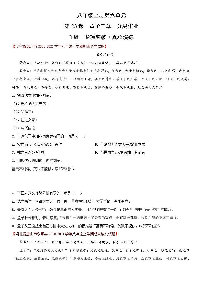 B组 专项突破(原卷版)第1页