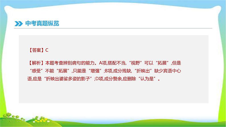 中考语文总复习专题三病句辨析完美课件PPT05