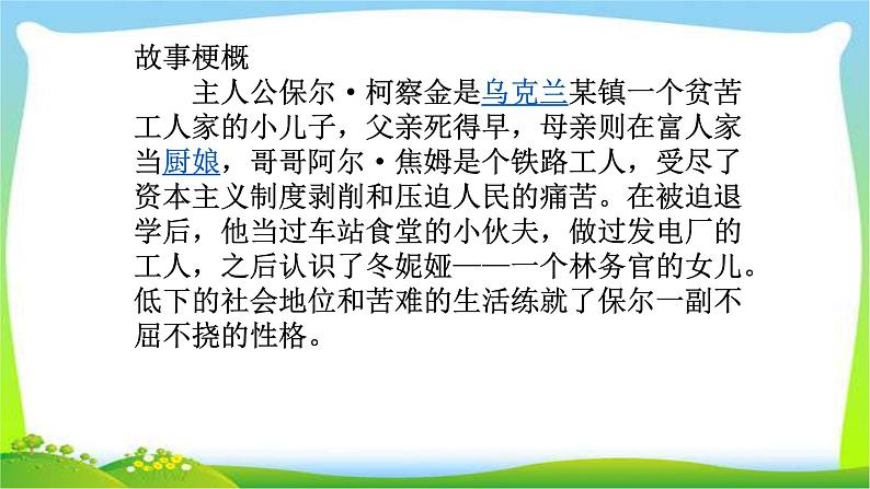 中考语文名著总复习《钢铁是怎样炼成的》完美课件PPT07