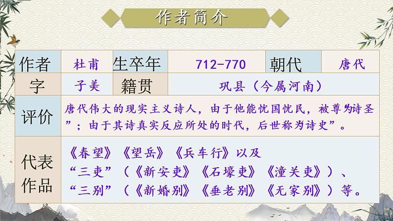 第24课《唐诗三首——石壕吏》课件(共31张PPT)2021—2022学年部编版语文八年级下册第3页
