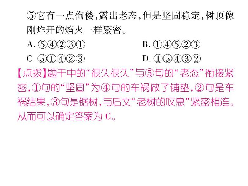 部编版语文七年级上册 专题五 句子的排序与衔接课件PPT第4页