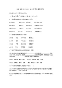 云南省普洱市2021年中考语文模拟试卷（含答案）