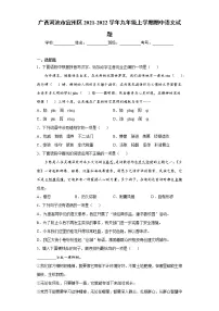 广西河池市宜州区2021-2022学年九年级上学期期中语文试题(word版 含答案)