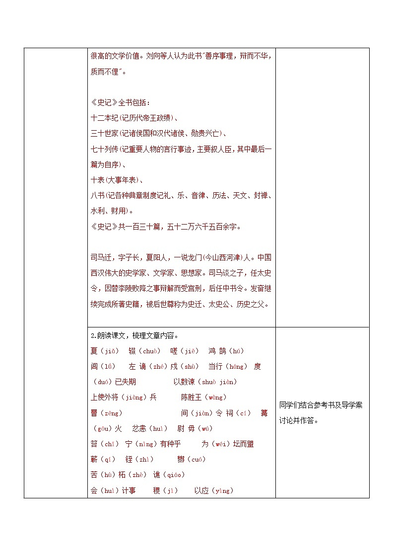 部编版初中语文九下《陈涉世家》第一课时课件+教案+习题02