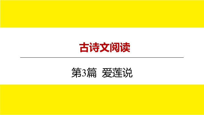2022中考语文总复习 古诗文阅读-专题一 文言文阅读-第3篇 爱莲说 课件01