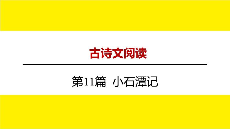 2022中考语文总复习 古诗文阅读-专题一 文言文阅读-第11篇 小石潭记 课件01