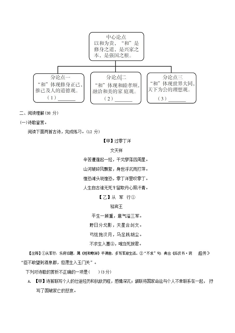 人教部编版九年级语文上册 第一学期期末考试复习质量综合检测试题测试卷及答案 (44)03