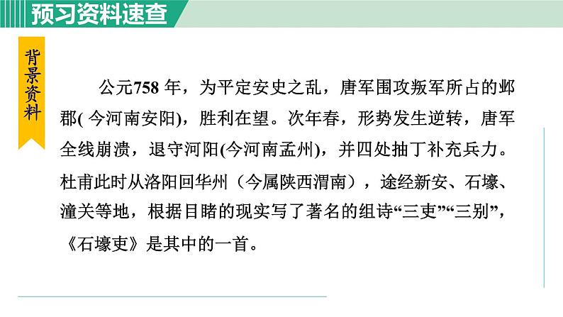 部编版八年级语文下册 第6单元 24唐诗三首 石壕吏 课件05