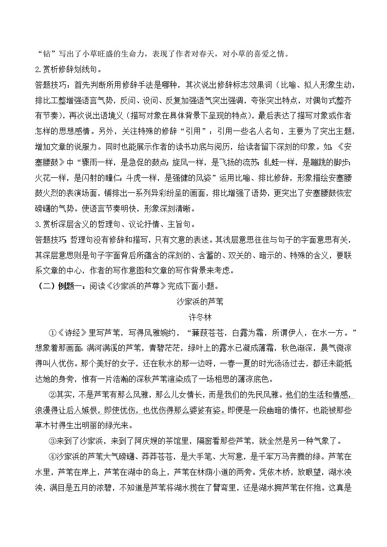 专题02 七年级语文“阅读与写作素养”寒假天天提升(二)第2页