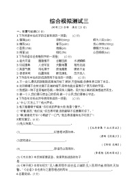 初中语文中考复习--综合模拟测试三
