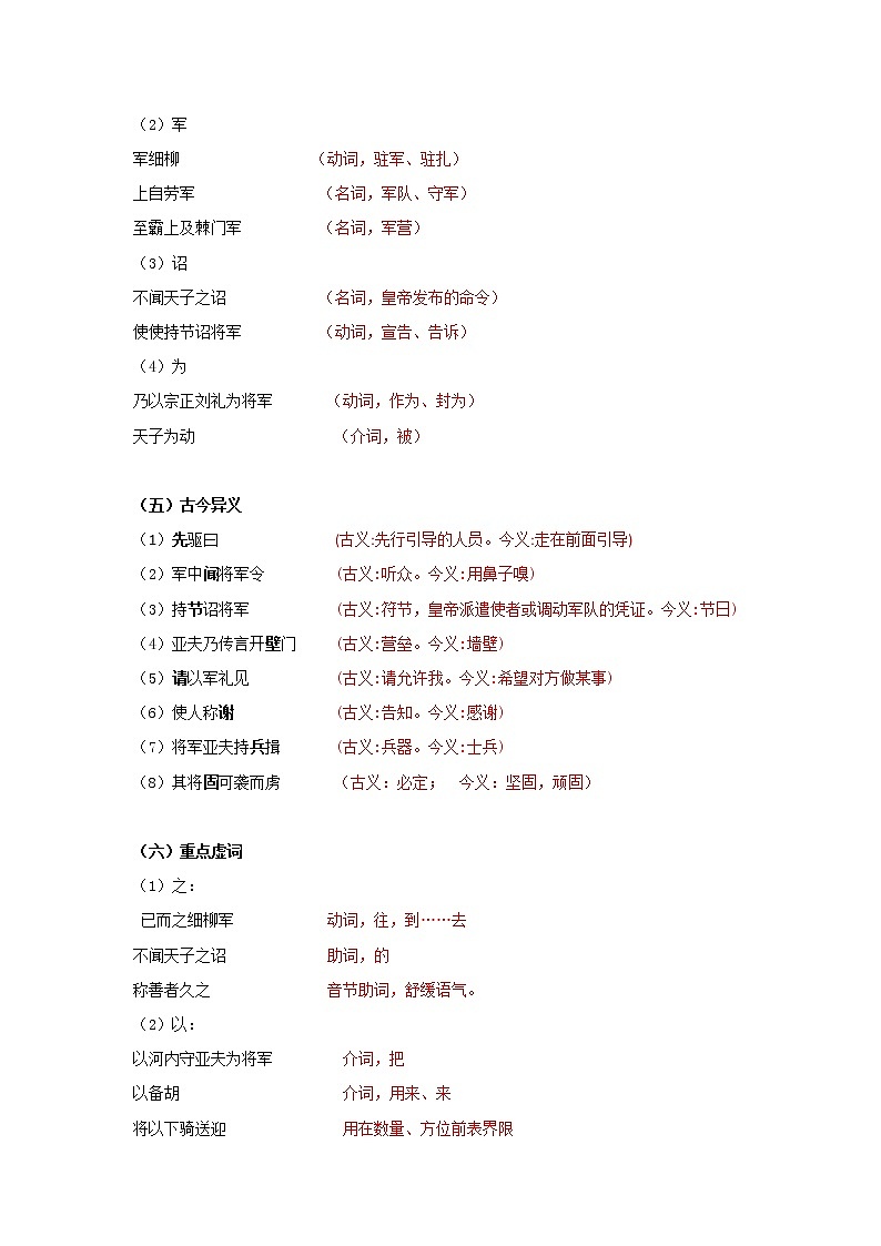 专题24 《周亚夫军细柳》知识点梳理(解析版)-备战2022年中考语文课内文言文知识点梳理+三年真题训练(部编版)第3页