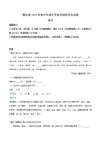 2019年浙江省绍兴市中考语文试题（解析版）