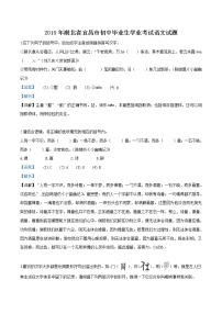 2019年湖北省宜昌市中考语文试题（解析版）