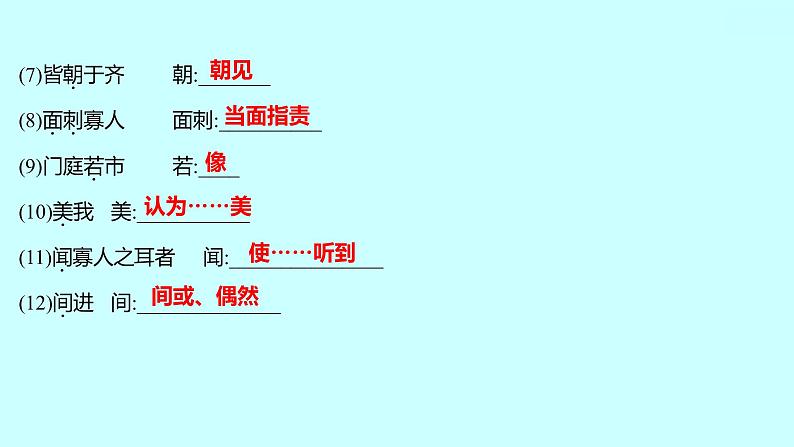 2022 人教版语文 九年级下册 第 六 单 元 第21课﹡邹忌讽齐王纳谏 课件第5页