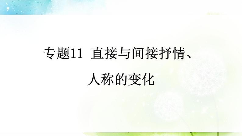 专题11 直接与间接抒情、人称的变化 课件PPT+教案01