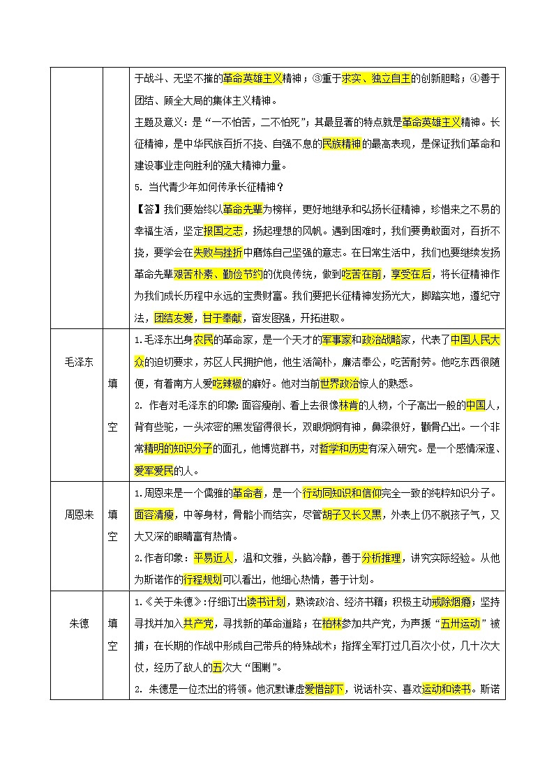 红星照耀中国(原卷版)-2022年中考语文名著阅读易考点第3页