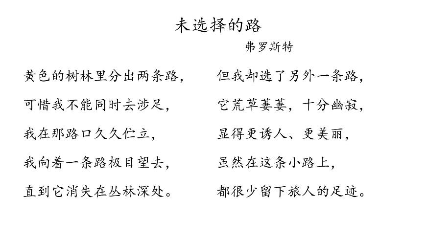 部編版七年級語文下冊--第20課《外國詩兩首》《未選擇的路》課件PPT第4頁