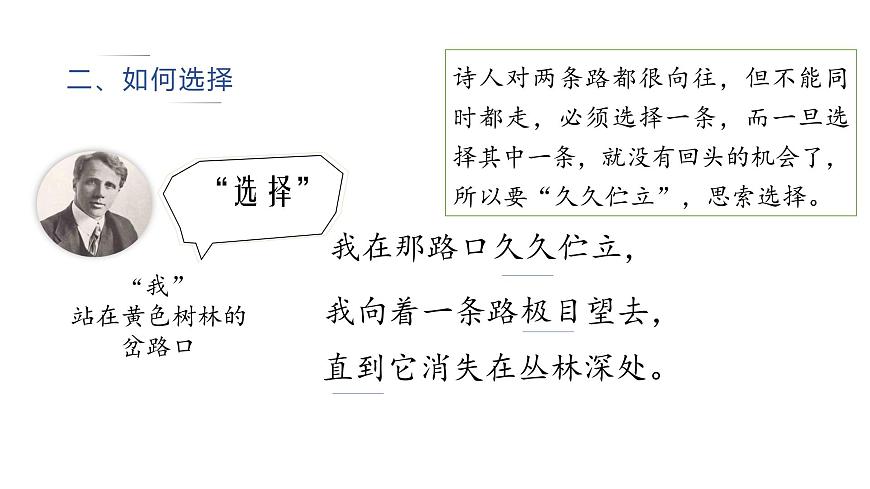 部編版七年級語文下冊--第20課《外國詩兩首》《未選擇的路》課件PPT第8頁