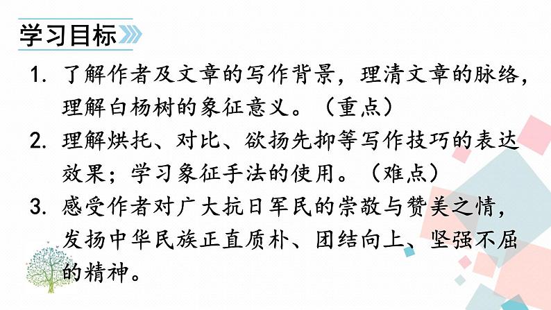 人教部编版 (五四制)语文八年级上册 15 白杨礼赞【教学课件】第4页