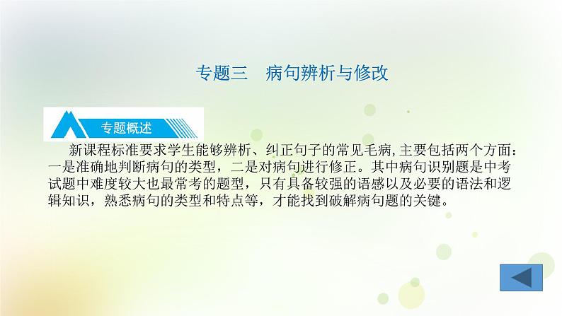 6.语文-第一部分 基础知识及运用-语言连贯得体与病句辨析修改-专题三 病句辨析与修改第3页
