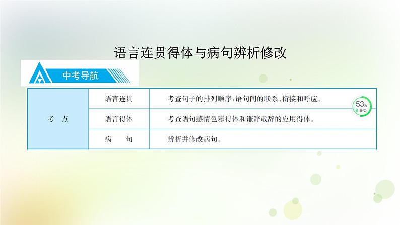 4.语文-第一部分 基础知识及运用-语言连贯得体与病句辨析修改-专题一 语言连贯第3页