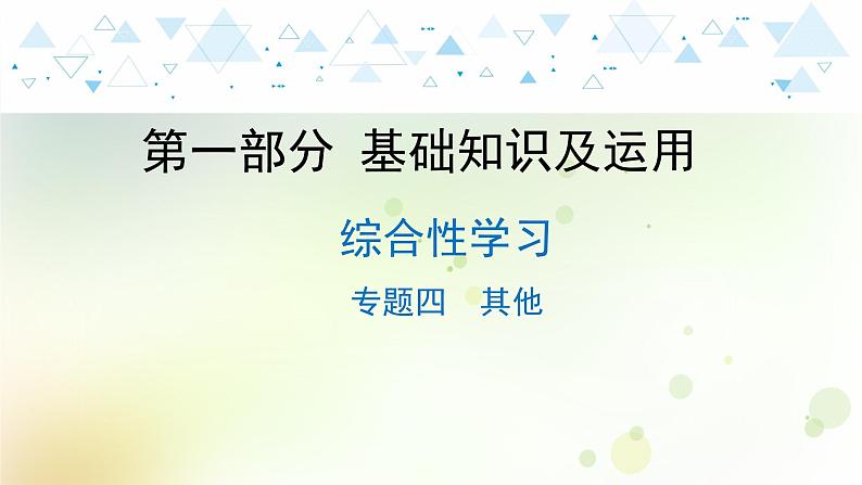 16.语文-第一部分 基础知识及运用-综合性学习-专题四 其他第1页