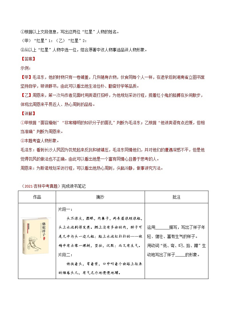 专题07 名著阅读-三年(2019-2021)中考真题语文分项汇编(全国通用)(解析版)第3页