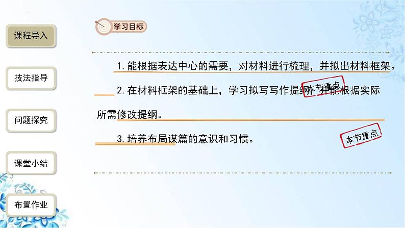 第三单元写作《布局谋篇》课件(共23张PPT)2021—2022学年部编版语文九年级下册04