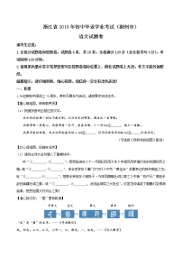 2019年浙江省湖州市中考语文试题（解析版）