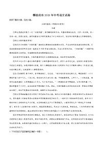 2019年四川省攀枝花市中考語文試題（解析版）