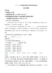 黑龙江省绥化市2020年中考语文试题（解析版）