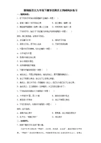 初中语文人教部编版九年级下册21* 邹忌讽齐王纳谏练习