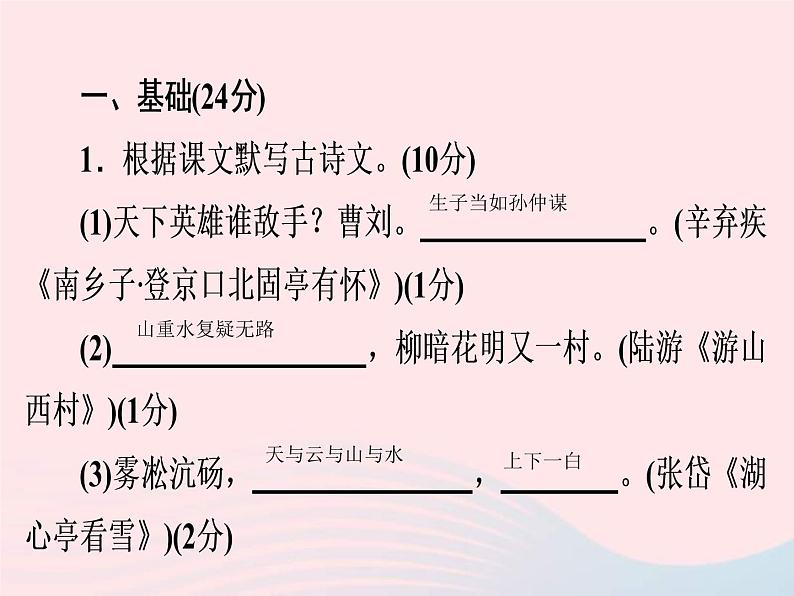 中考语文二轮复习高分突破满分特训9课件(含答案)第2页