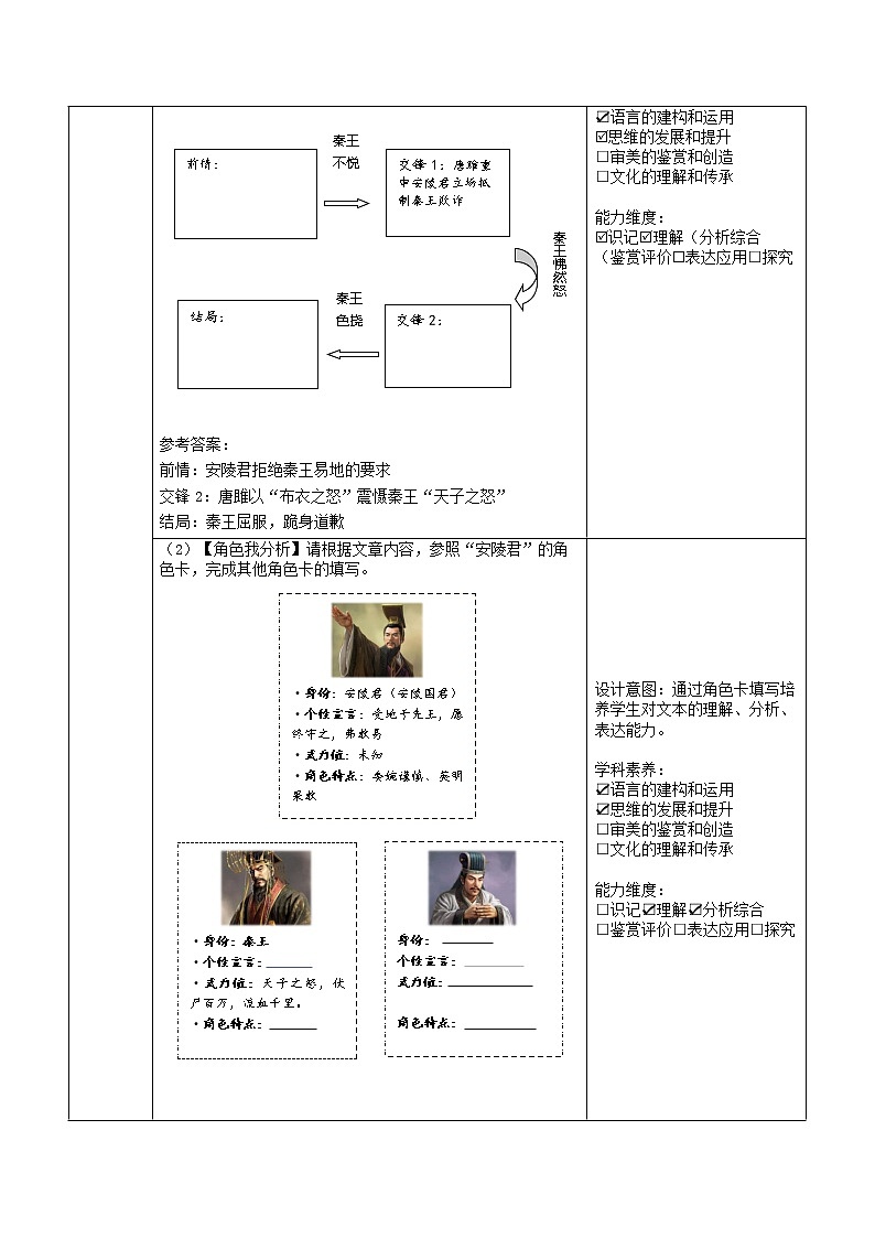 第10课《唐雎不辱使命》作业设计2021-2022学年部编版语文九年级下册(word版含答案)教案第2页