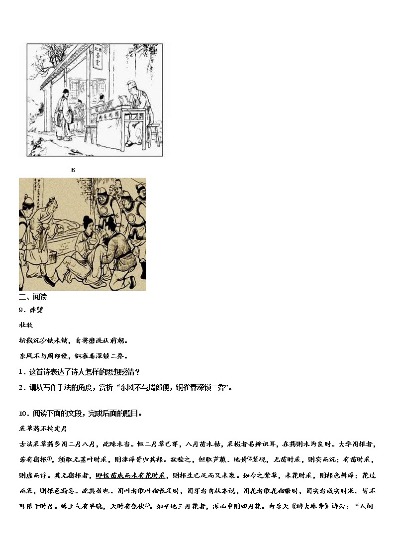 2021-2022学年北京市人大附中朝阳校中考语文对点突破模拟试卷含解析03