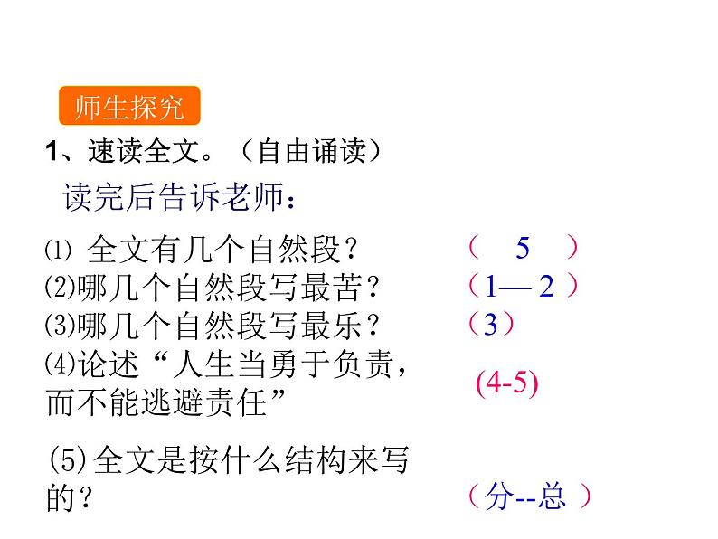 部颁人教版五四制七年级级语文下册《最苦与最乐》教学课件第7页