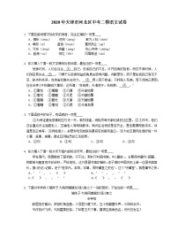 2020年天津市河北区中考二模语文试卷（含答案）