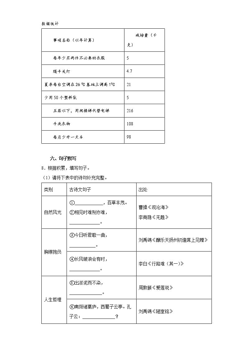 2022年重慶市中考預(yù)測語文試題二(word版含答案)第3頁