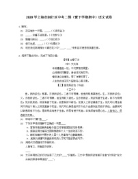 2020学上海市闵行区中考二模(暨下学期期中)语文试卷含答案